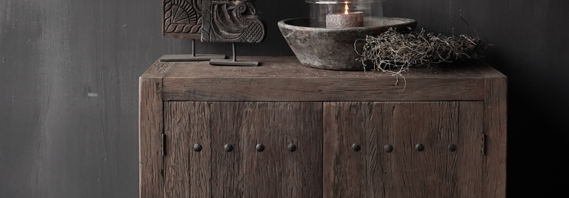 Farmers Two-door cupboard made of old used wood