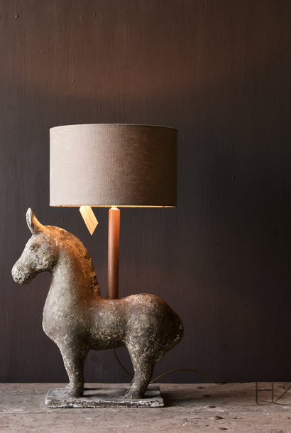Table lamp made of clay horse handmade