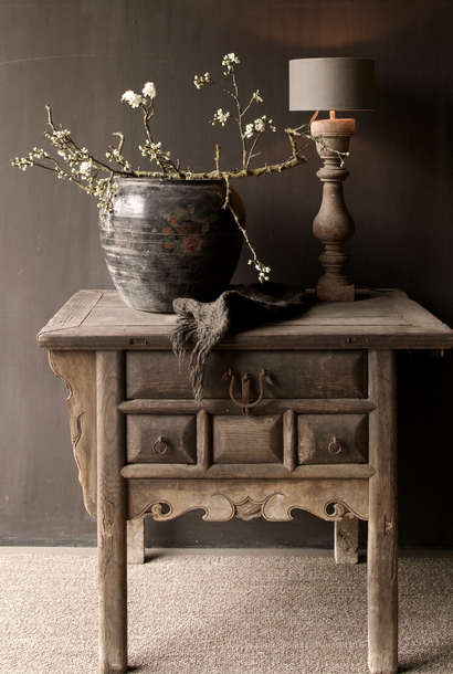 Old Antique Wabi Sabi Wooden Weathered Sidetable/Wall Table