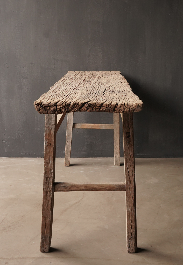 Oude houten Sidetable /muurtafel Uniek item-2