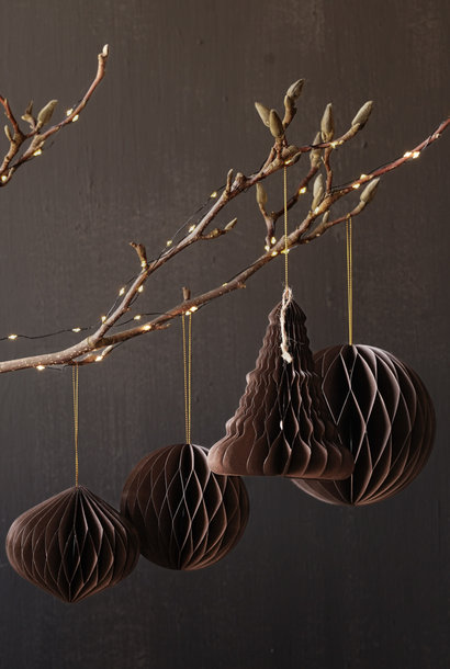 Paper ornaments ball old brown