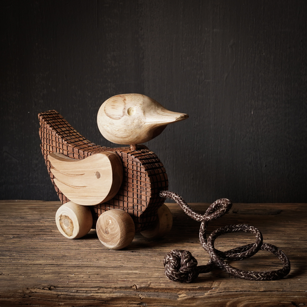 Robuste Loop-Enten-Rennente aus Holz für Kinder-2