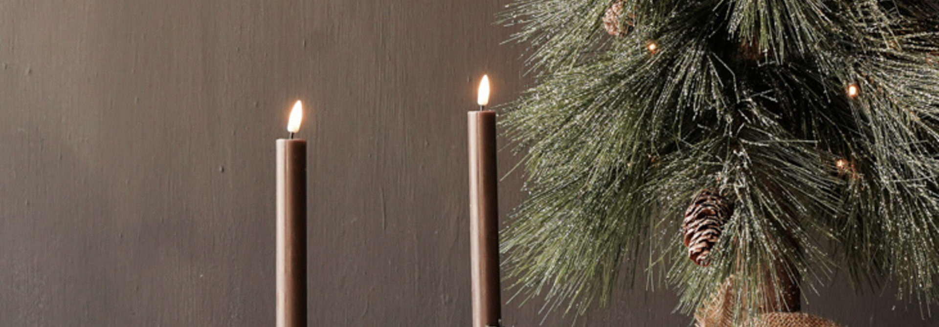 Led Dinner Kerze Mocca 2er Set