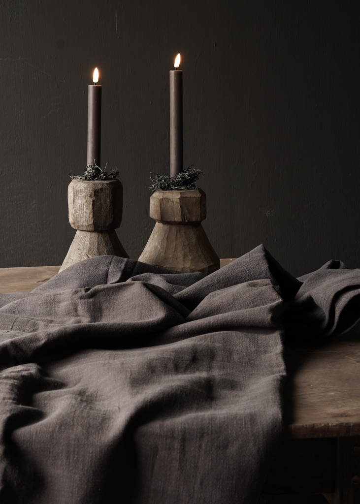 Linen tablecloth warm gray stone wash-2