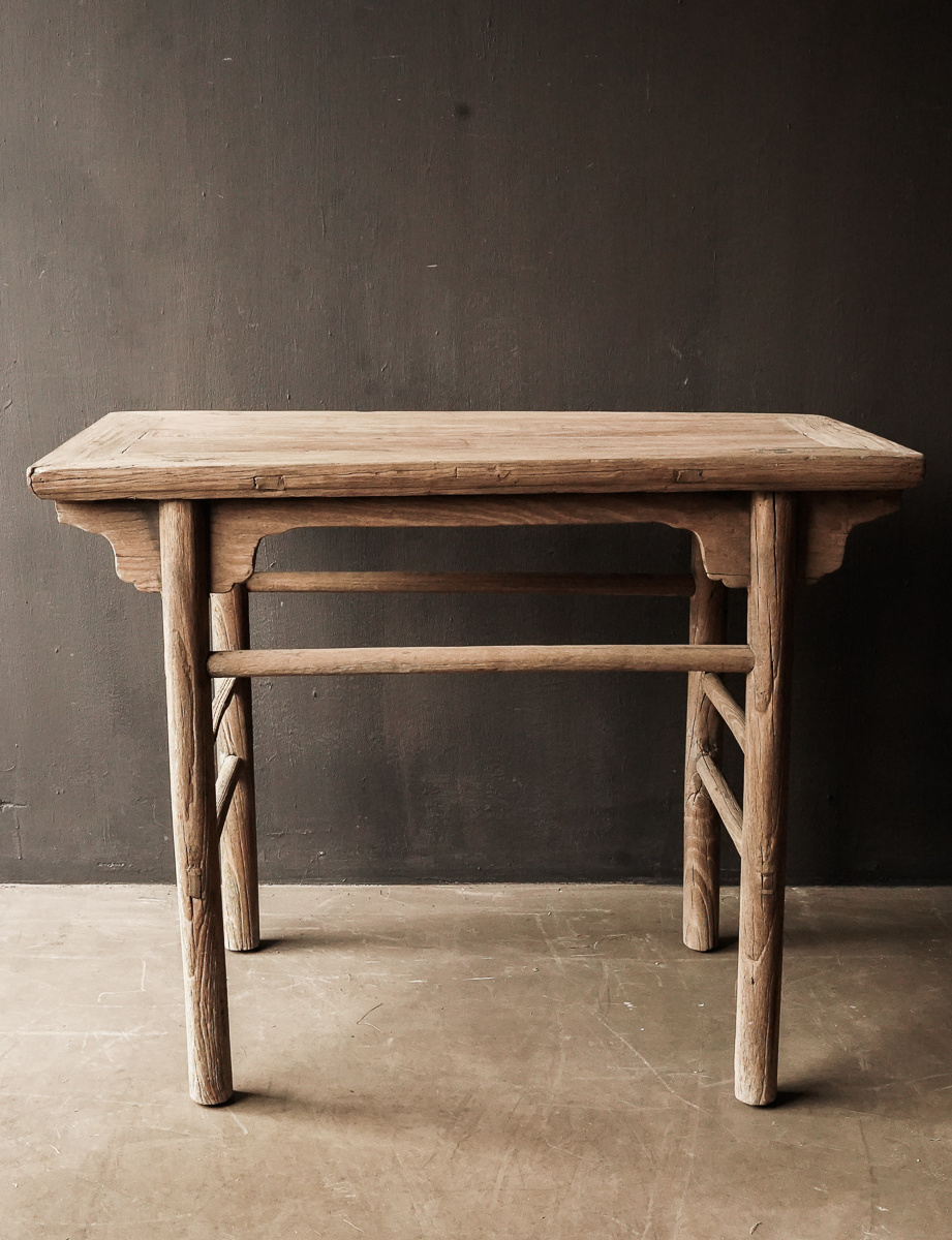 Alter Beistelltisch / Wandtisch aus Holz, Unikat-4