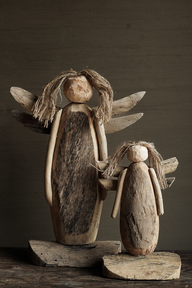 Stoer robuust houten Engel (Hand made)-1
