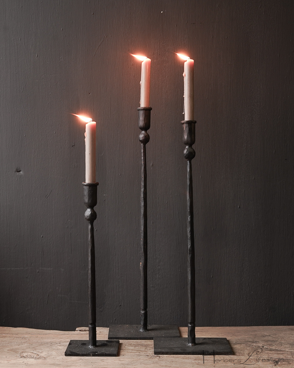 Schwarzes Kerzenständer-Set aus - Eisen HerbersLifestyle