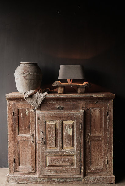 Wabi Sabi Unique Indian sideboard, cabinet with three doors and a drawer