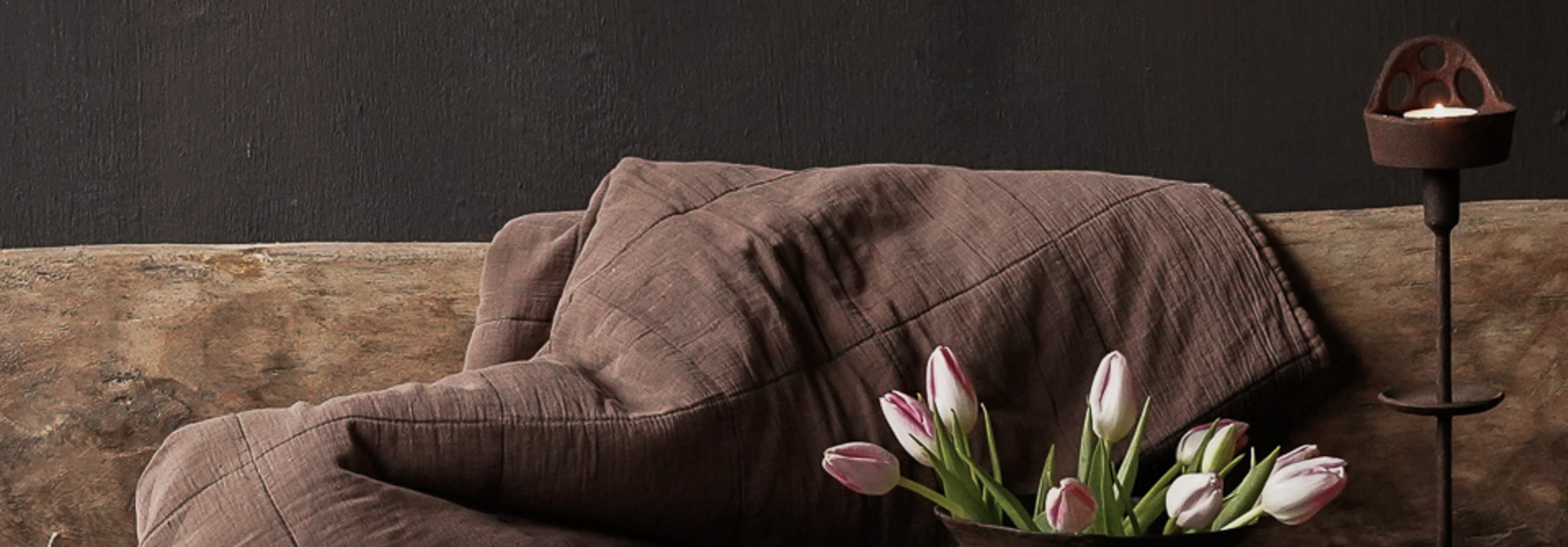 Vintage Quilt L180/W130 cm mocca