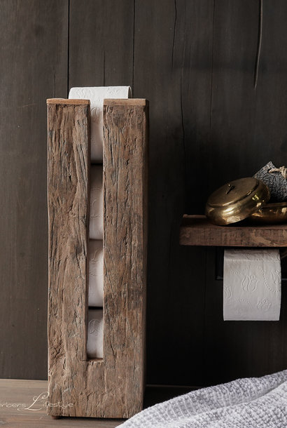 Toilet roll dispenser rustic old wood