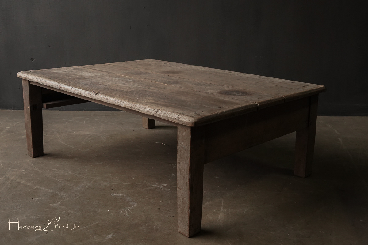 Oude houten salontafel-5