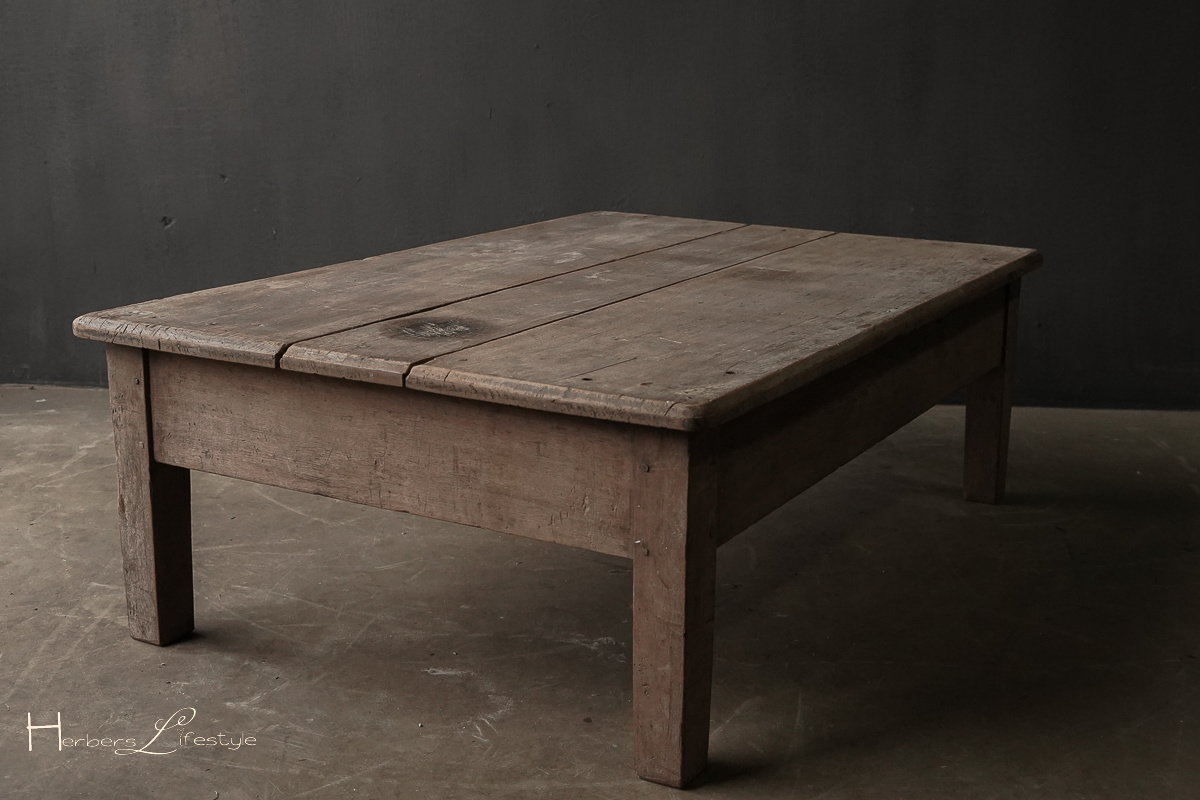Oude houten salontafel-6