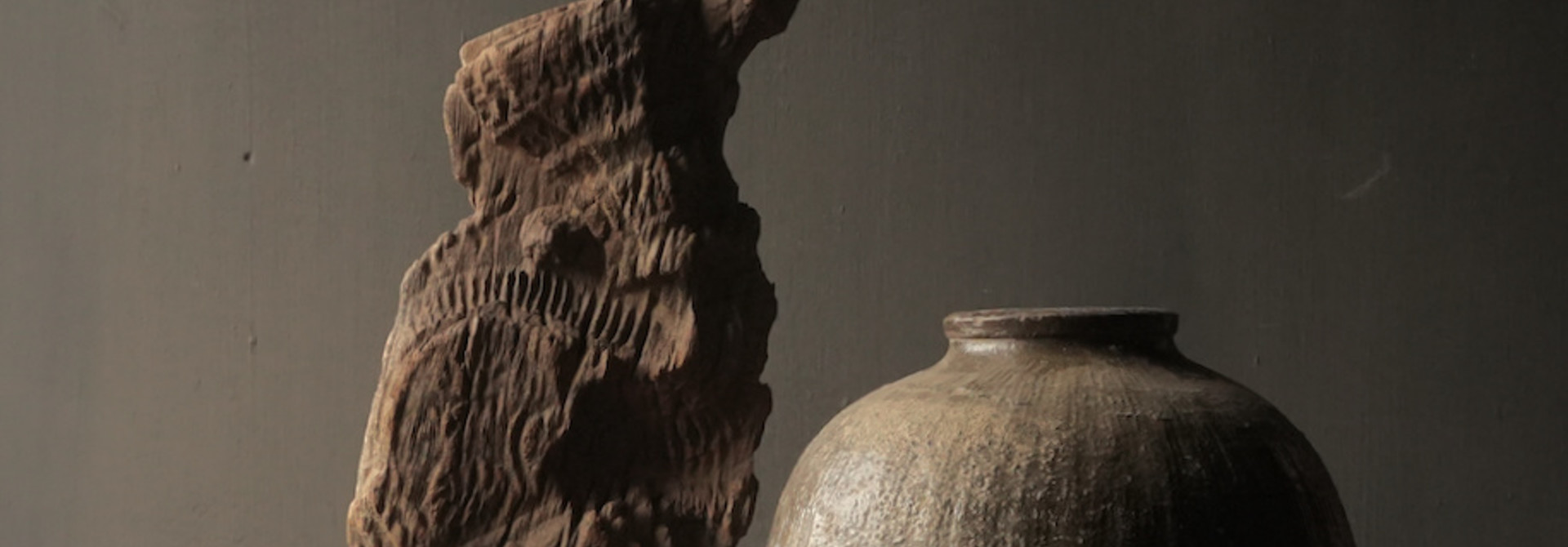 Unique Wabi Sabi Authentic glazed rice jar