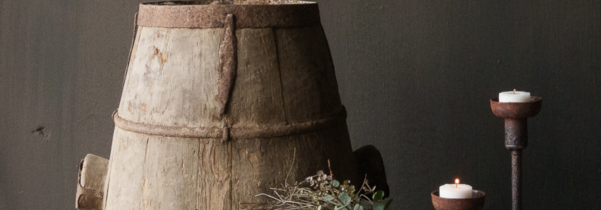 Old wooden Nepalese jug