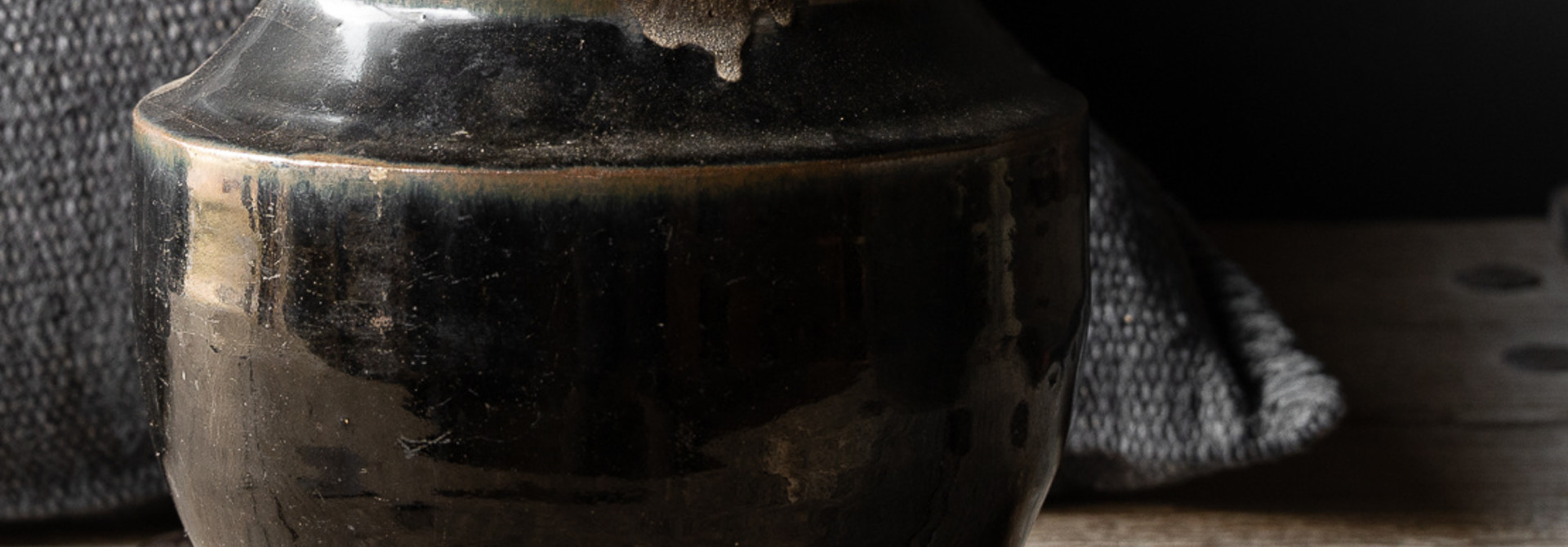 Uniek Wabi Sabi Authentiek geglazuurde kruik