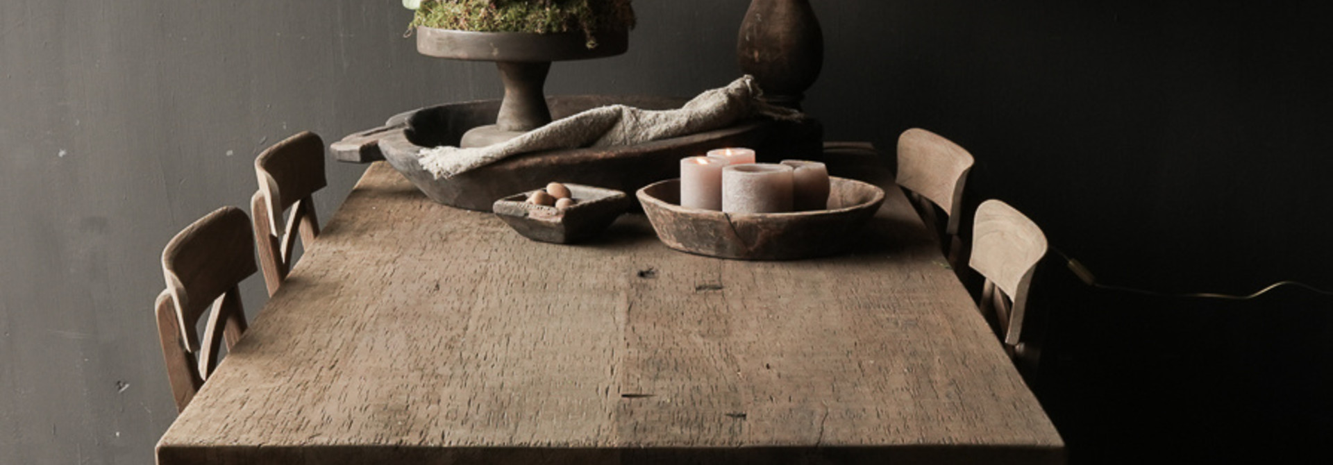 Prachtig Stoer robuust oud houten Eetkamer tafel met A poot 180cm
