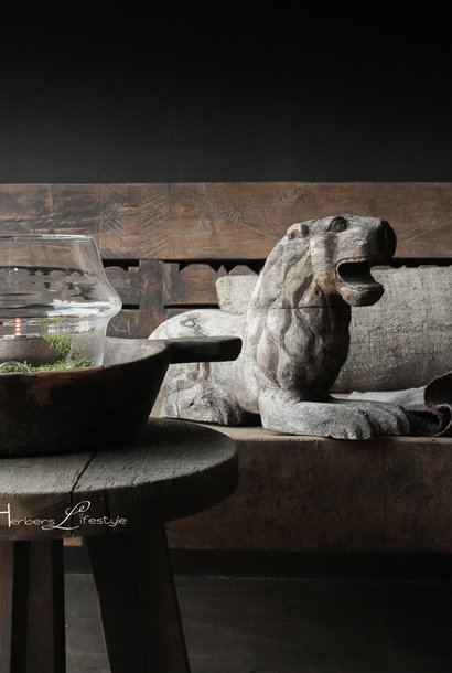 Unique antique wooden lion