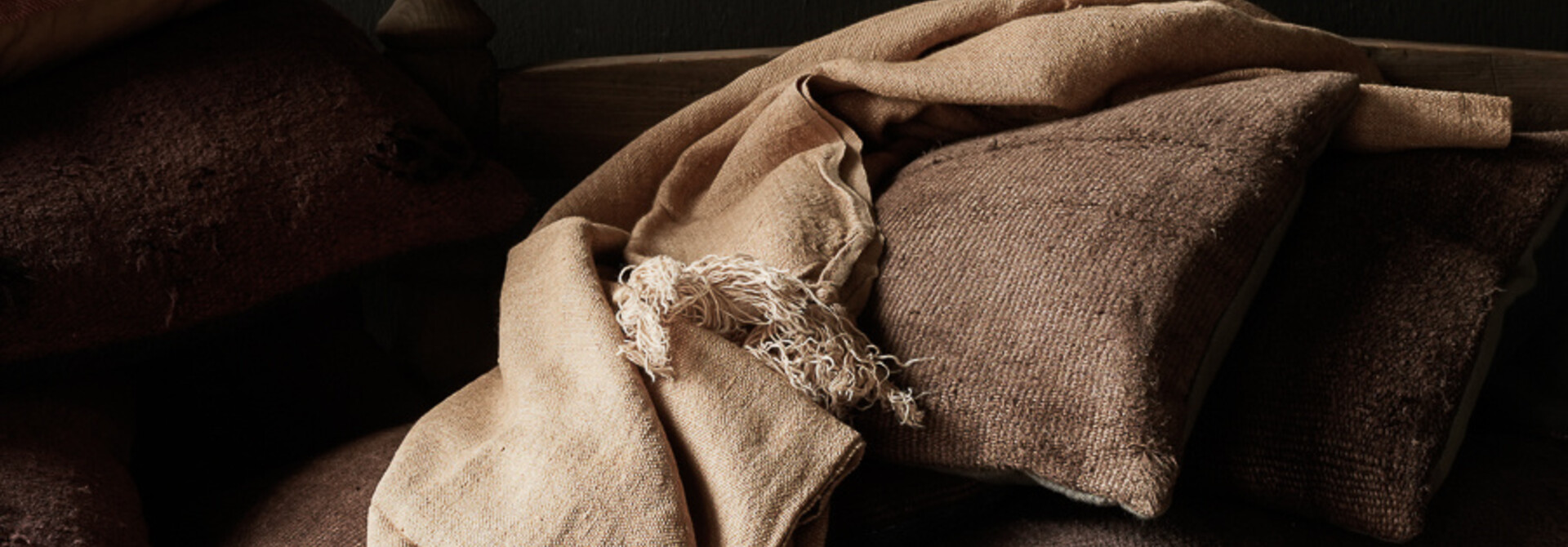 Linnen Plaid in de kleur Cognac