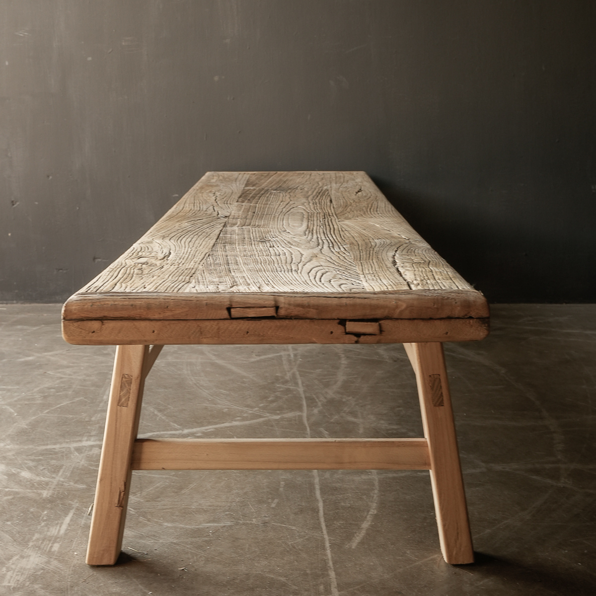 Old Elmwood wooden coffee table-3