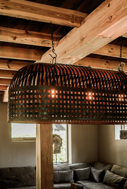 Ovale Käfiglampe aus Eisen ohne Fassung