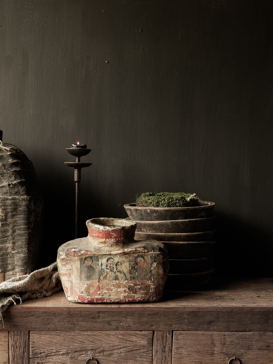 Unique old clay basket-1