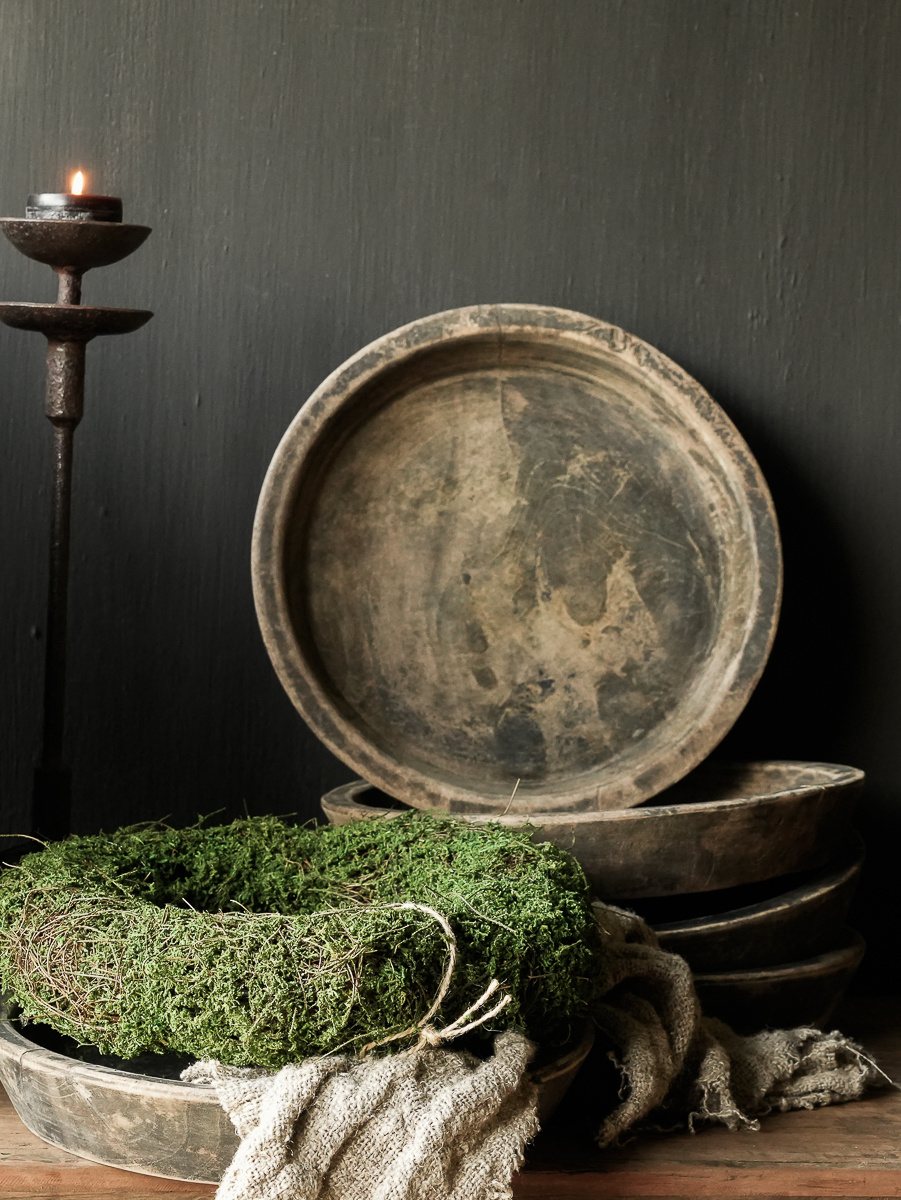 Rond houten bord uit een stuk gesneden-2