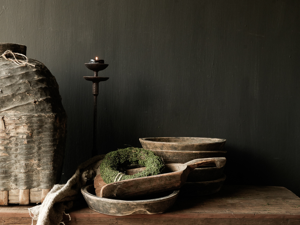 Rond houten bord uit een stuk gesneden-1