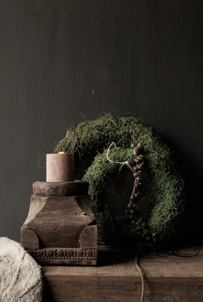 Oude Houten Nepalese kandelaar