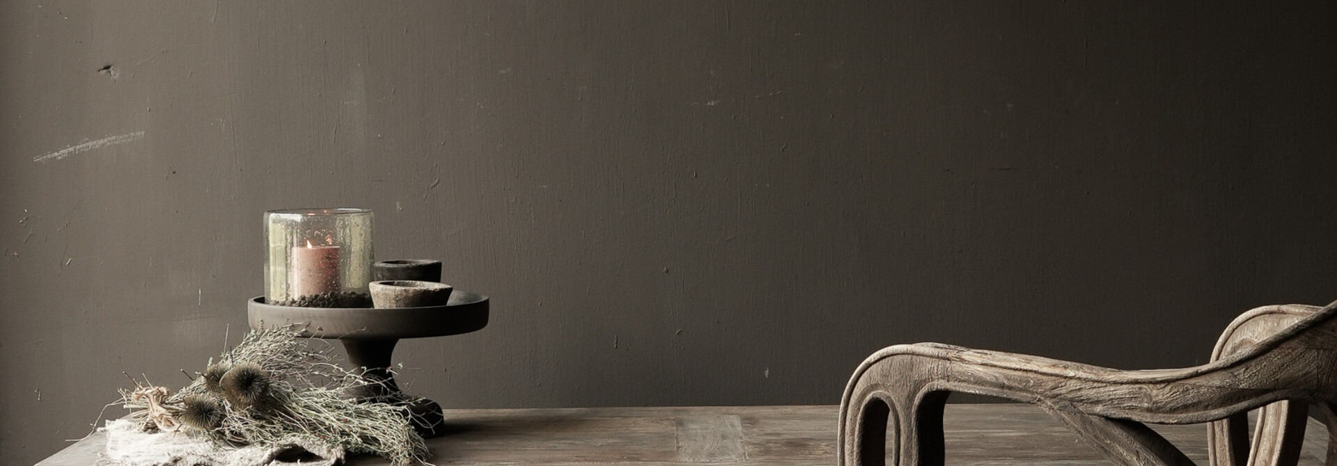 Long narrow old wooden coffee table