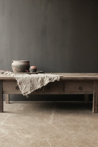 Coffee table made of old used wood