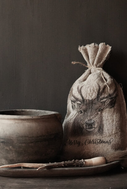 Leinen-Shabby-Rentier-Weihnachtsdeko-Tasche