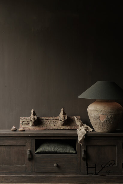 Landelijk Stoer Tv Meubel / dressoir van donker oud hout