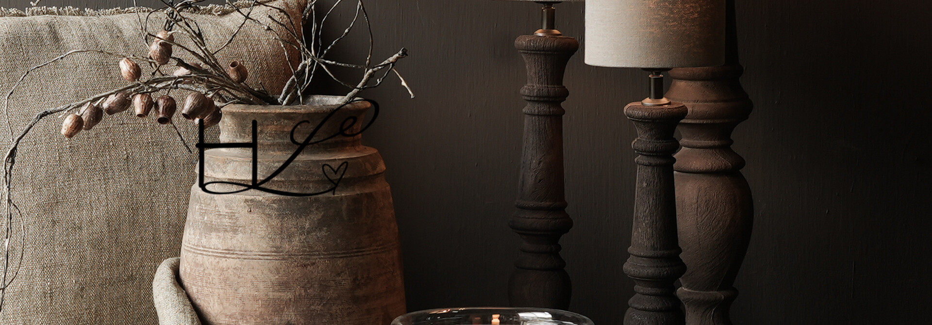 Cool dark brushed wooden table lamp