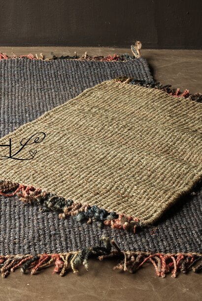 Jute Carpet in de kleur  blauw