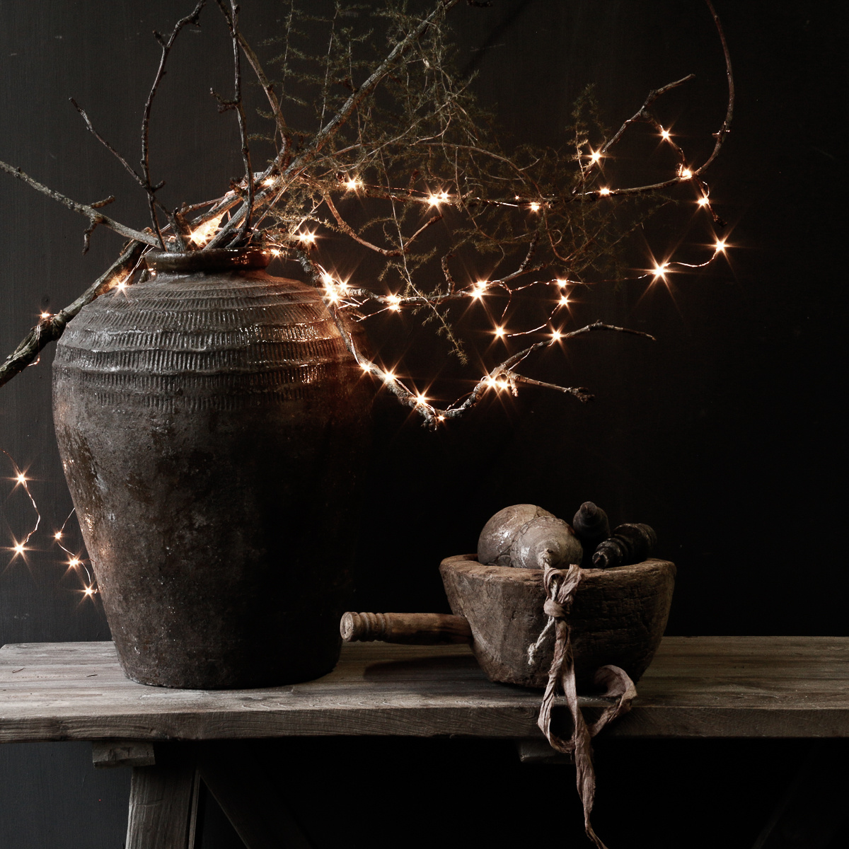 40 LED star lights on copper wire cascade