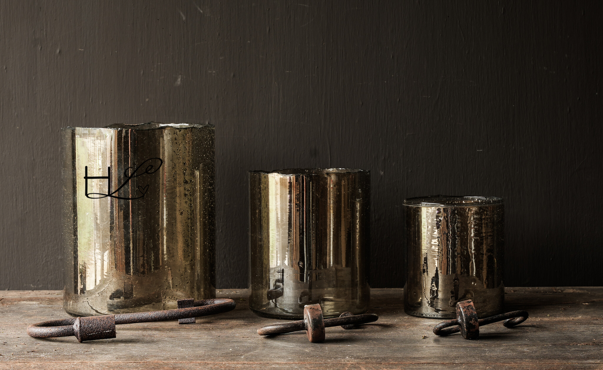 Imperfect Stoer Stone bubble Luster smoke glazen windlicht-8