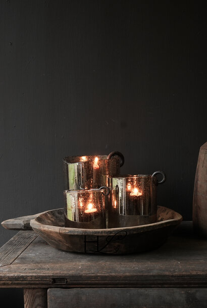 Imperfect Cool Stone bubble Luster smoke glass lantern