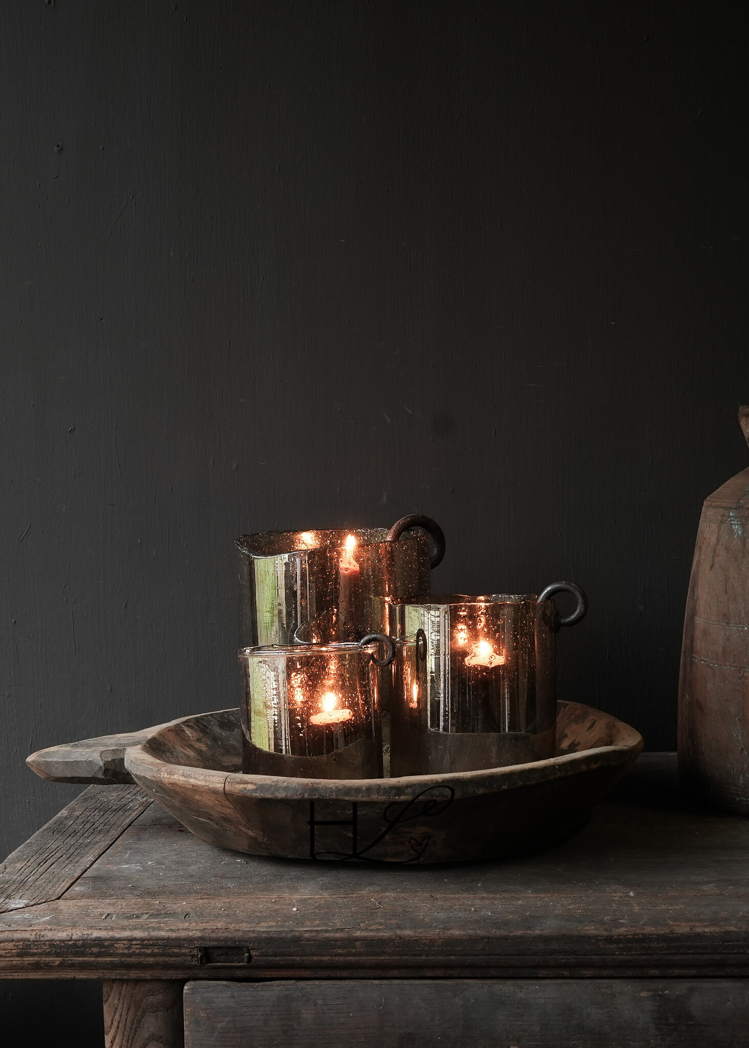 Imperfect Stoer Stone bubble Luster smoke glazen windlicht-1