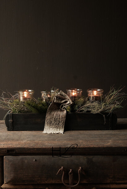 Double Stone Mold Candlestick Black/Brown