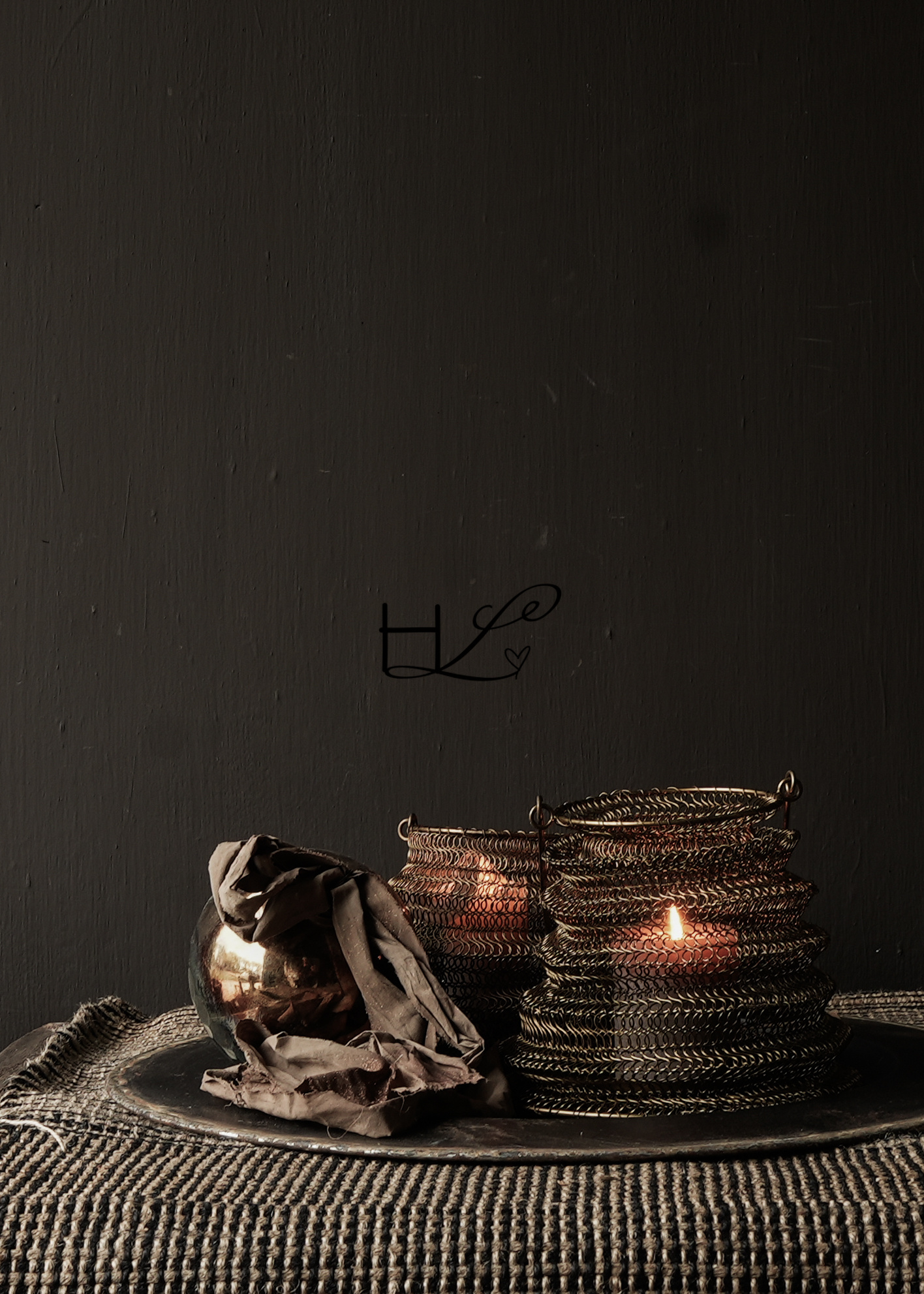 ijzeren lantaarn antiek koper gevlochten draad windlicht-1