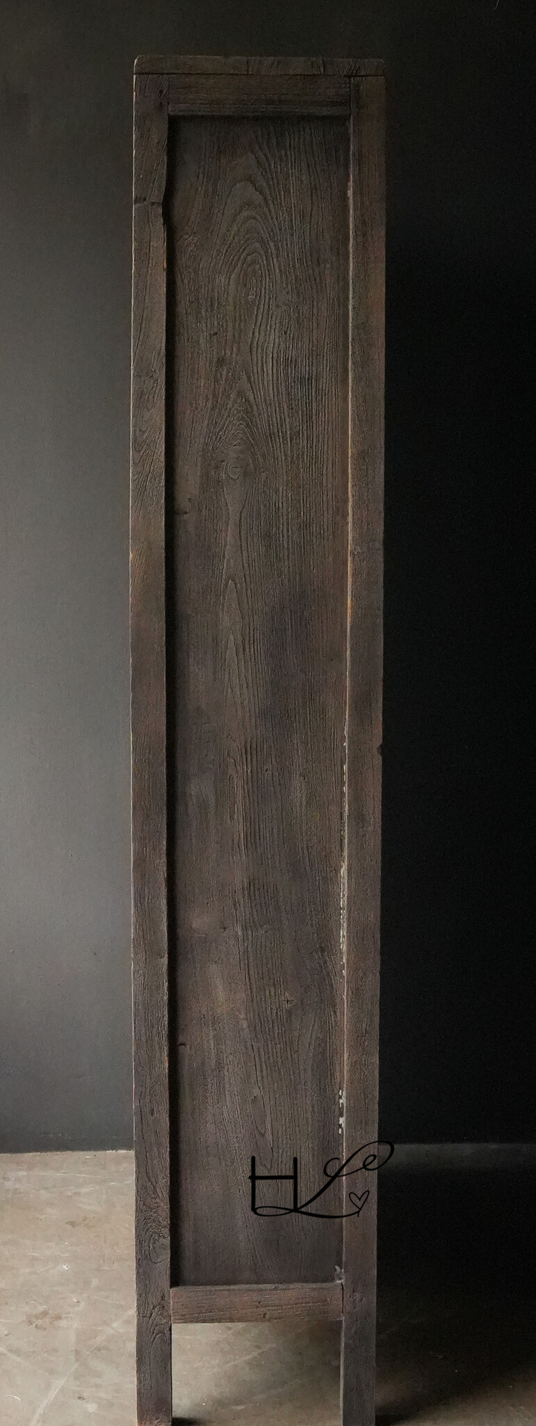 Prachtig  Stoer gezandstraalde Indisch antiek houten  kast-3
