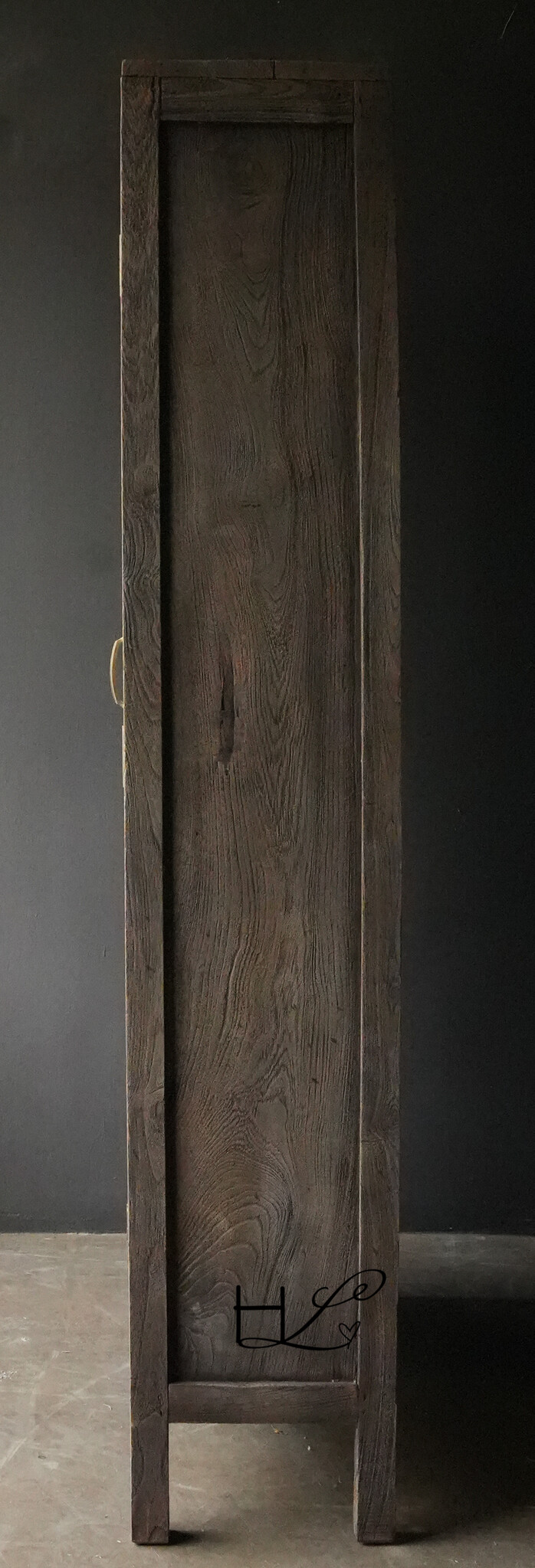 Prachtig  Stoer gezandstraalde Indisch antiek houten  kast-5