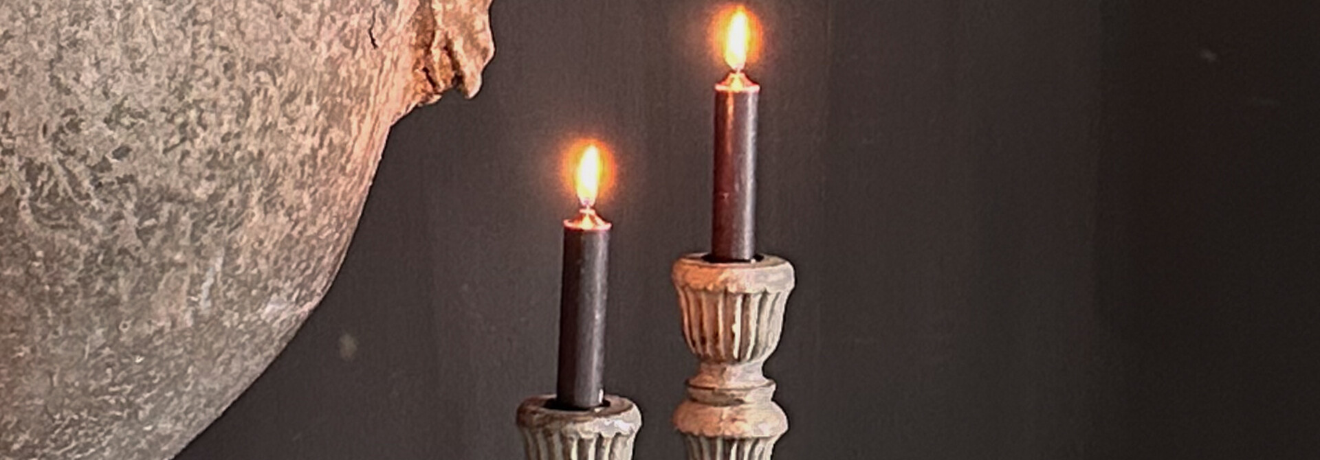 Cool wooden candle holder Mud Vintage look