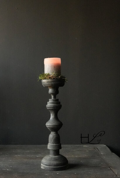 Cool old wooden candlestick