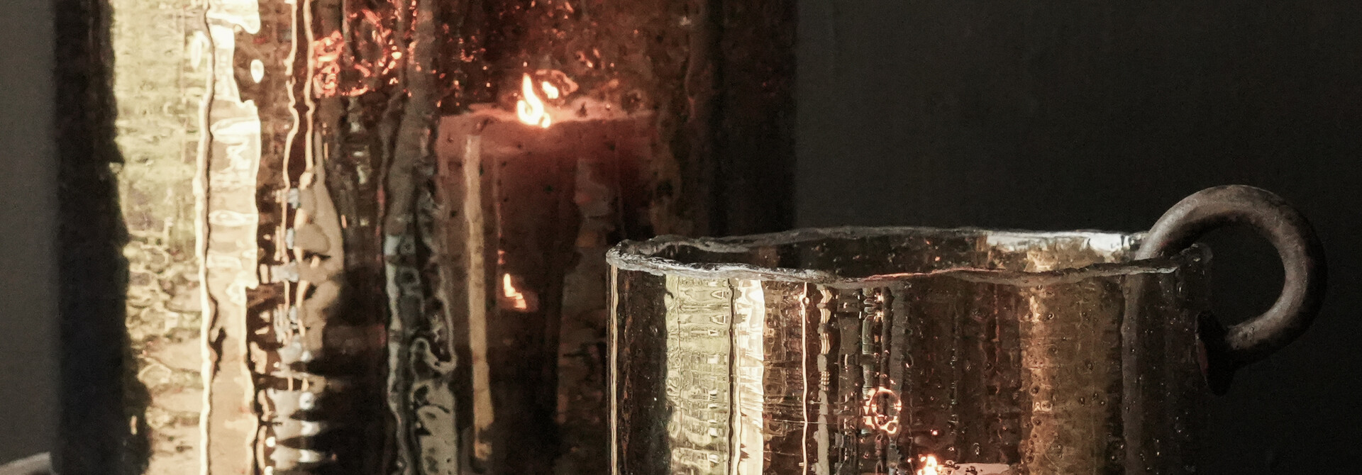 Imperfect Stoer Stone bubble brons Luster glazen windlicht van LUKSA home collection