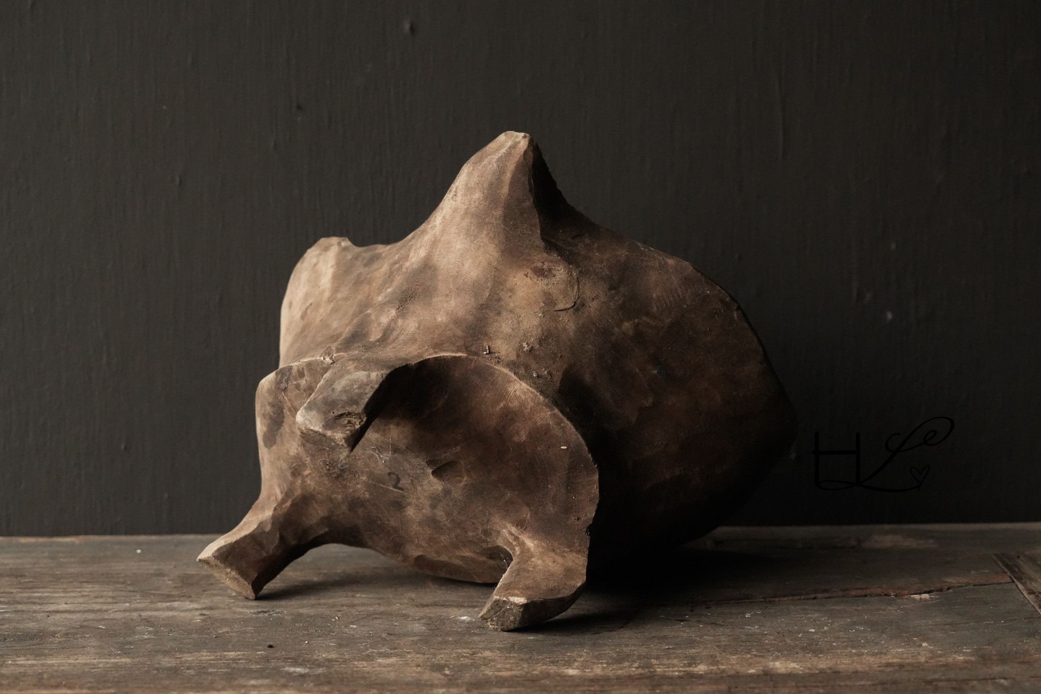 Stoer Uniek imperfect olijf houten kom, bakje-6