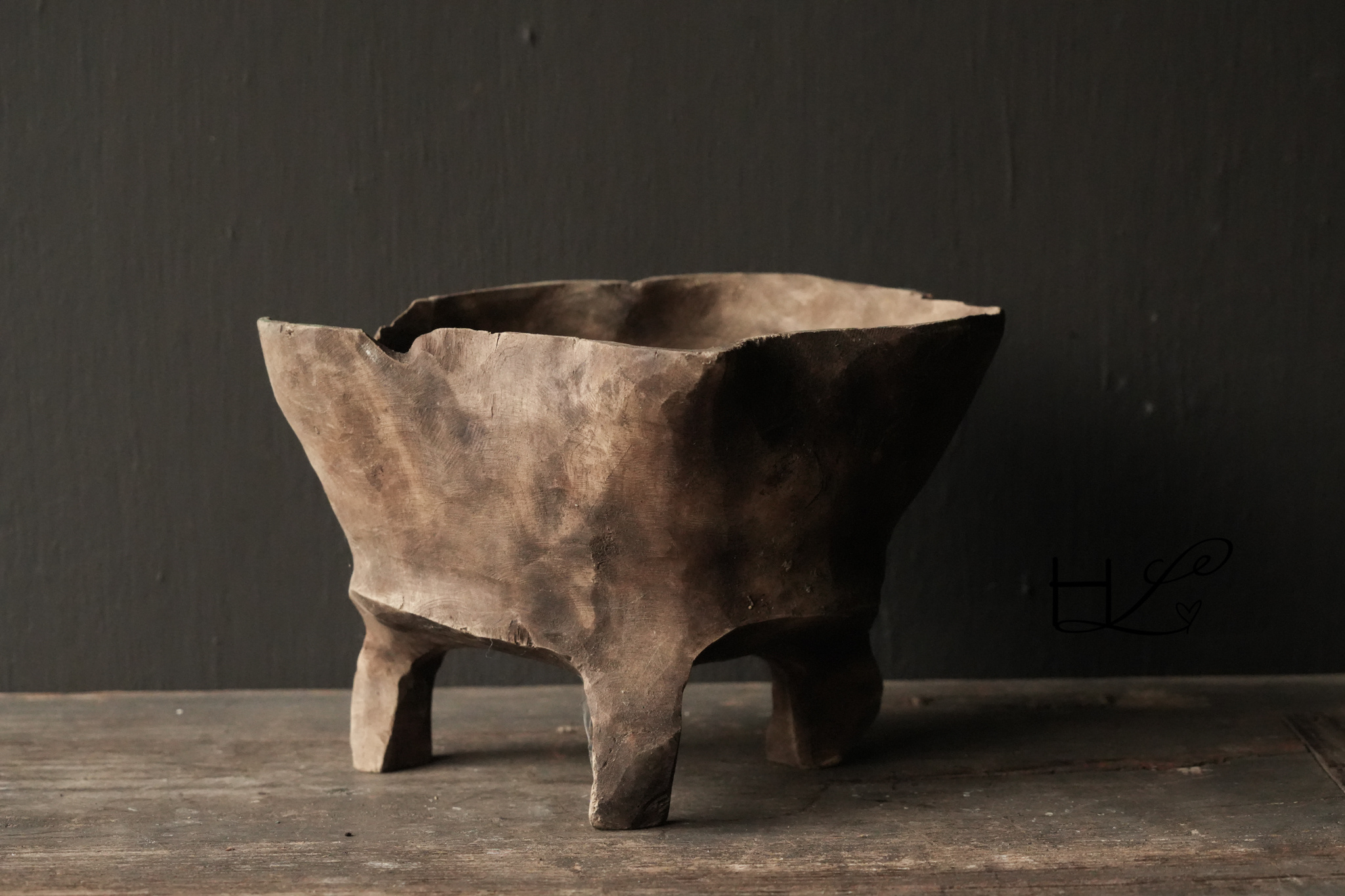 Stoer Uniek imperfect olijf houten kom, bakje-8