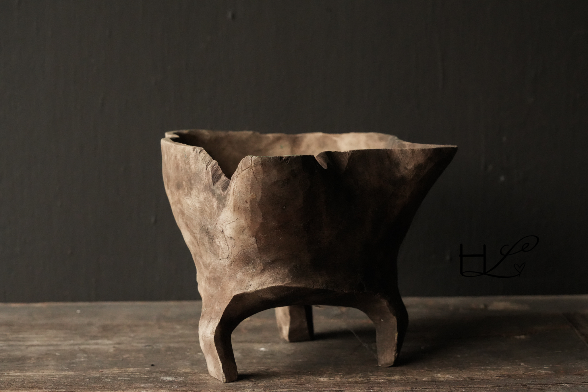 Stoer Uniek imperfect olijf houten kom, bakje-9