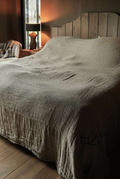 Linen bed, bedspread, plaid