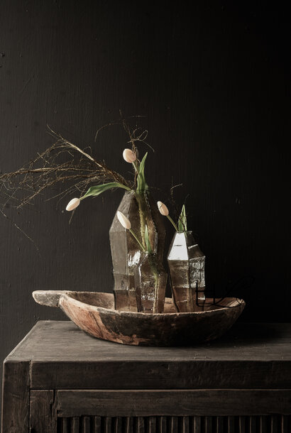 Stoer dik stone glas Hexagon